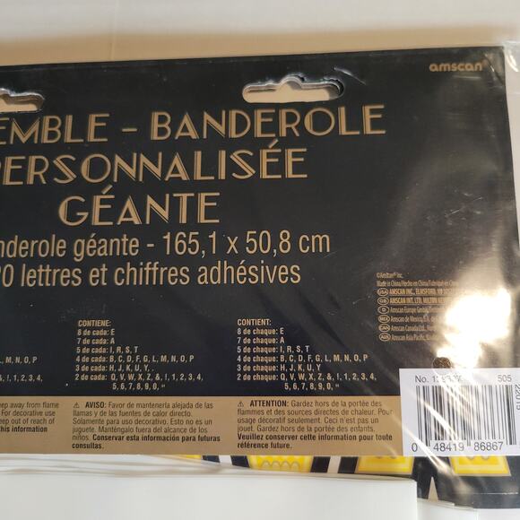 Giant Customizable Banner Kit 65x20in W/ Letters Numbers Red Gold Black, Party - Picture 5 of 7